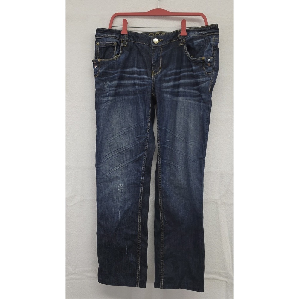 Coogi‎ Womens Juniors Dark Wash Straight Leg Denim Jeans Blue Size 15/16